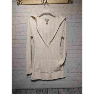 American Rag long cream hooded sweater small